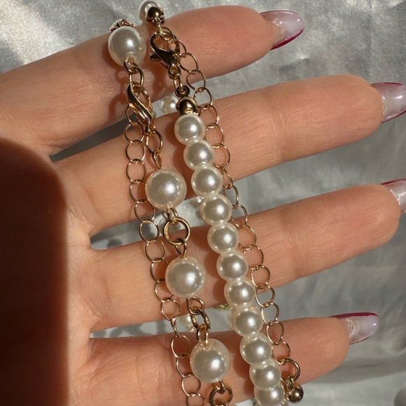 Women 2x Gold and Pearl Charm Necklace - Picture 7 of 12